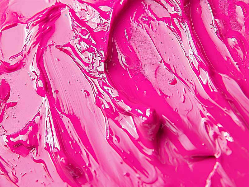 Pinke Dispersionsfarbe, die auf Erdöl basiert - gesundheitsschädlich und preiswert in der Herstellung